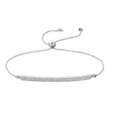 1/4 Carat T.W. Diamond Bar Adjustable Bracelet, Women's, Size: 9.25, White