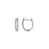 Sofia B Women's Earrings White - Natural Diamond-Accent & 10k White Gold Round-Cut Huggie Earrings