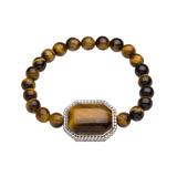 V3 Jewelry Women's Bracelets Brown - Tiger Eye Cabochon Beaded Stretch Bracelet