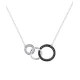 Sofia B Women's Necklaces Black - Black & White Natural Diamond-Accent Triple Linked Hoop Necklace