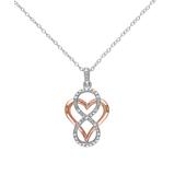 Sofia B Women's Necklaces Pink - Diamond & Rose Goldtone Infinity Heart Pendant Necklace