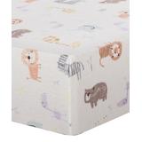Trend Lab Crib Sheets Multi-color - White Crayon Jungle Flannel Fitted Crib Sheet