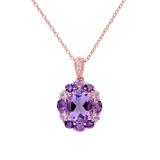 Sofia B Women's Necklaces Purple - Brazilian Amethyst & White Topaz Oval-Cut Pendant Necklace