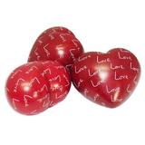 Red Barrel Studio® Mioyo ya Upendo Handcarved Kisii Stone Heart Holiday Shaped Ornament in Red/White, Size 3.0 H x 3.0 W x 2.0 D in | Wayfair