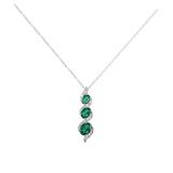Enduring Jewels Women's Necklaces silver/green - Emerald & White Topaz Sterling Silver Three-Stone Necklace