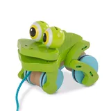 Melissa & Doug First Play Frolicking Frog Wooden Pull Toy, Multicolor