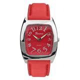 Geneva Platinum Women's Watches red - Red & Silvertone Square-Face Watch