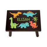 Personal Creations Step Stools - Espresso Dinosaur Personalized Stepping Stool