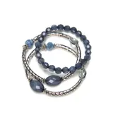 Ruby Rd Silver-Tone 3 Row Stretch Bracelet, Blue