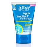 "Alba Botanica, Very Emollient Sport Mineral Sunscreen SPF 45, 4 oz"