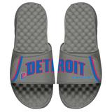 Youth ISlide Gray Detroit Pistons Statement Jersey Split Slide Sandals