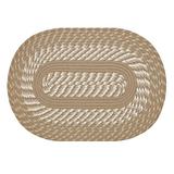 White Area Rug - August Grove® Roselyn Geometric Braided Area Rug in Tan Polypropylene in White, Size 60.0 W x 0.5 D in | Wayfair
