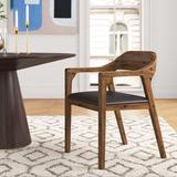 Mercury Row® Franke Dining Chair Faux Leather/Wood/Upholstered in Brown, Size 30.5 H x 21.0 W x 22.0 D in | Wayfair
