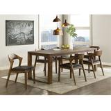 Mercury Row® Franke 7 Piece Drop Leaf Solid Wood Dining Set Wood/Upholstered Chairs in Brown, Size 30.5 H in | Wayfair