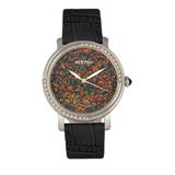 Bertha Women's Watches Silver/Black - Green & Black Courtney-Dial Leather-Strap Watch