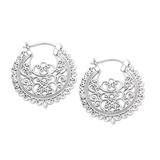 Sterling silver hoop earrings, 'Wrought Beauty'