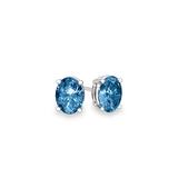Yeidid International Women's Earrings - London Blue Lab-Created Topaz & Sterling Silver Oval Stud Earrings