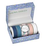 Laura Ashley Women's Watches LASS1102SS - Cream Floral Stainless Steel Bracelet Watch