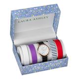 Laura Ashley Women's Watches LASS1105RG - Blue Stripe Stainless Steel Bracelet Watch