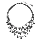 Simply Vera Vera Wang Black Bead Multi Strand Necklace, Women's