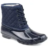 Journee Collection Chill Women's Faux-Fur Quilted Boots, Size: 5.5, Blue