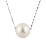 Splendid Pearls Women's Necklaces White - White Cultured Pearl & Sterling Silver Solitaire Pendant Necklace