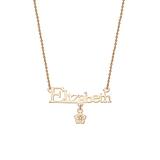 Limoges Kids Jewelry Necklaces GOLD - 14k Gold-Plated Sterling Name with Flower Charm Necklace