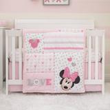 Disney Minnie Mouse Love to Love Nursery 3 Piece Crib Bedding Set Cotton in Pink, Size 34.0 W in | Wayfair 8685276