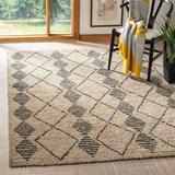 Black Area Rug - Union Rustic Trotter Hand-Knotted Beige/Area Rug Cotton/Jute & Sisal in Black, Size 48.0 W x 0.75 D in | Wayfair