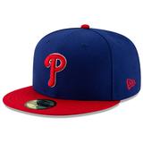 Men's New Era Royal/Red Philadelphia Phillies Alternate Authentic Collection On-Field 59FIFTY Fitted Hat