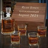 Charlton Home® Stallman Personalized 5 Piece Whiskey Decanter Set Glass in Brown, Size 13.0 H x 12.0 W in | Wayfair