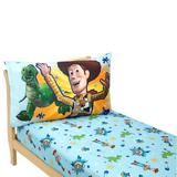 Disney Toy Story Power Up 2 Piece Toddler Bedding Set Cotton Blend in Blue/Green/Navy | Wayfair 8006396