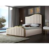 Mercer41 Wulff Velvet Upholstered Platform Bed Velvet in Yellow/Brown, Size 61.5 H x 81.0 W x 87.5 D in | Wayfair 7699598161DF4B7A9C3B4566BFADE7F5