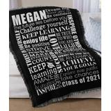 Personal Creations Bed Blankets - Black Personalized 'Dream Big' Graduation Throw