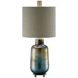 Crestview Collection Ava Teal Iridescent Glass Table Lamp
