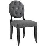 Button Dining Side Chair Upholstered Fabric Set of 2 EEI-3329-GRY