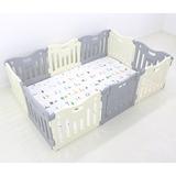 Baby Care Baby Playpen Safety Gate Plastic in Gray/White, Size 24.8 H x 57.9 W x 86.2 D in | Wayfair BP-003
