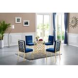 House of Hampton® Dawnell 5 Piece Dining Set Glass/Upholstered/Metal in Yellow | Wayfair 2DD73E57604249C5B56DBE90855A1F21