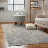 Brown/Gray/White Area Rug - Mercury Row® Frances Abstract Ivory/Silver Gray Area Rug Polyester/Polypropylene in Brown/Gray/White | Wayfair