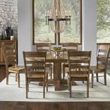 Laurel Foundry Modern Farmhouse® Shaler 7 Piece Extendable Solid Wood Dining Set Wood in Brown, Size 30.0 H in | Wayfair