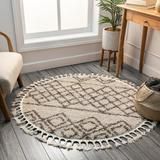Well Woven Cabana Radley Tribal Beige/Ivory Area Rug Polypropylene in White, Size 47.0 H x 47.0 W x 1.2 D in | Wayfair CB-22-4R