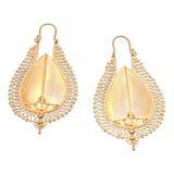 Suku Shield,'Gleaming 18k Gold Plated Brass Drop Earrings from Bali'