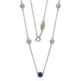 Suzy Levian Women's Necklaces Blue - Diamond & Sapphire Station Necklace