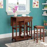 Winston Porter Callaghan 3 Piece Drop Leaf Dining Set Wood in Brown, Size 32.76 H in | Wayfair 464E4257B1BE43B689291E0238E70653