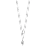 LC Lauren Conrad Layered Leaf Necklace, Women's, Silver