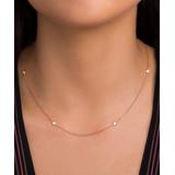 Lesa Michele Women's Necklaces Rose - Cubic Zirconia & 14k Rose Gold-Plated Station Necklace