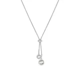 Belk Silverworks Fine Silver Plated 30" Fine Crystal Bolo Adjustable Necklace, 30 In
