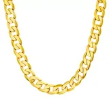 "Men's 14k Gold Plated Curb Chain Necklace, Size: 20"", Yellow"