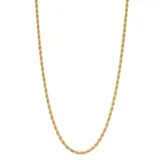 "14k Gold Plated Rope Chain Necklace, Men's, Size: 24"", Yellow"