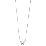 "PRIMROSE Sterling Silver Cubic Zirconia Butterfly Necklace, Women's, Size: 18"", White"